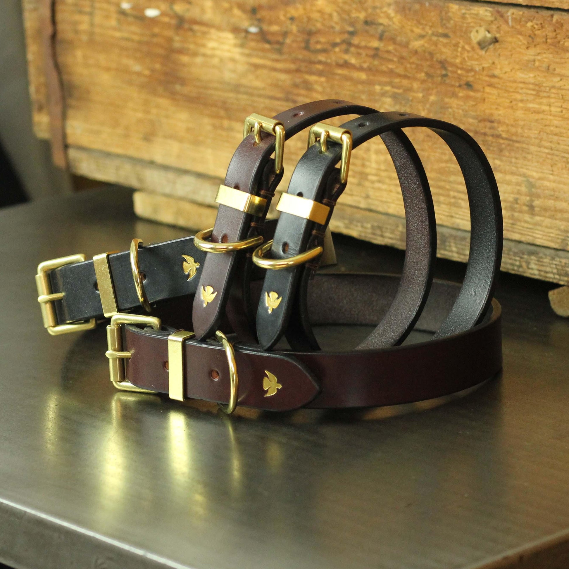 bridle leather belts with brass buckle by ashley clarke