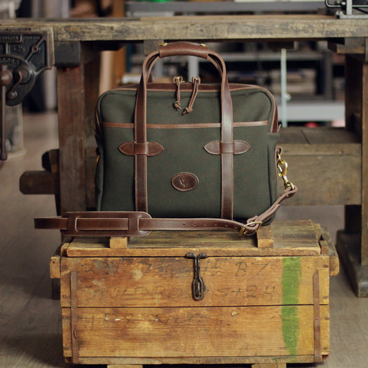 Heritage Briefcase: Waxed Canvas & Italian Leather Edition