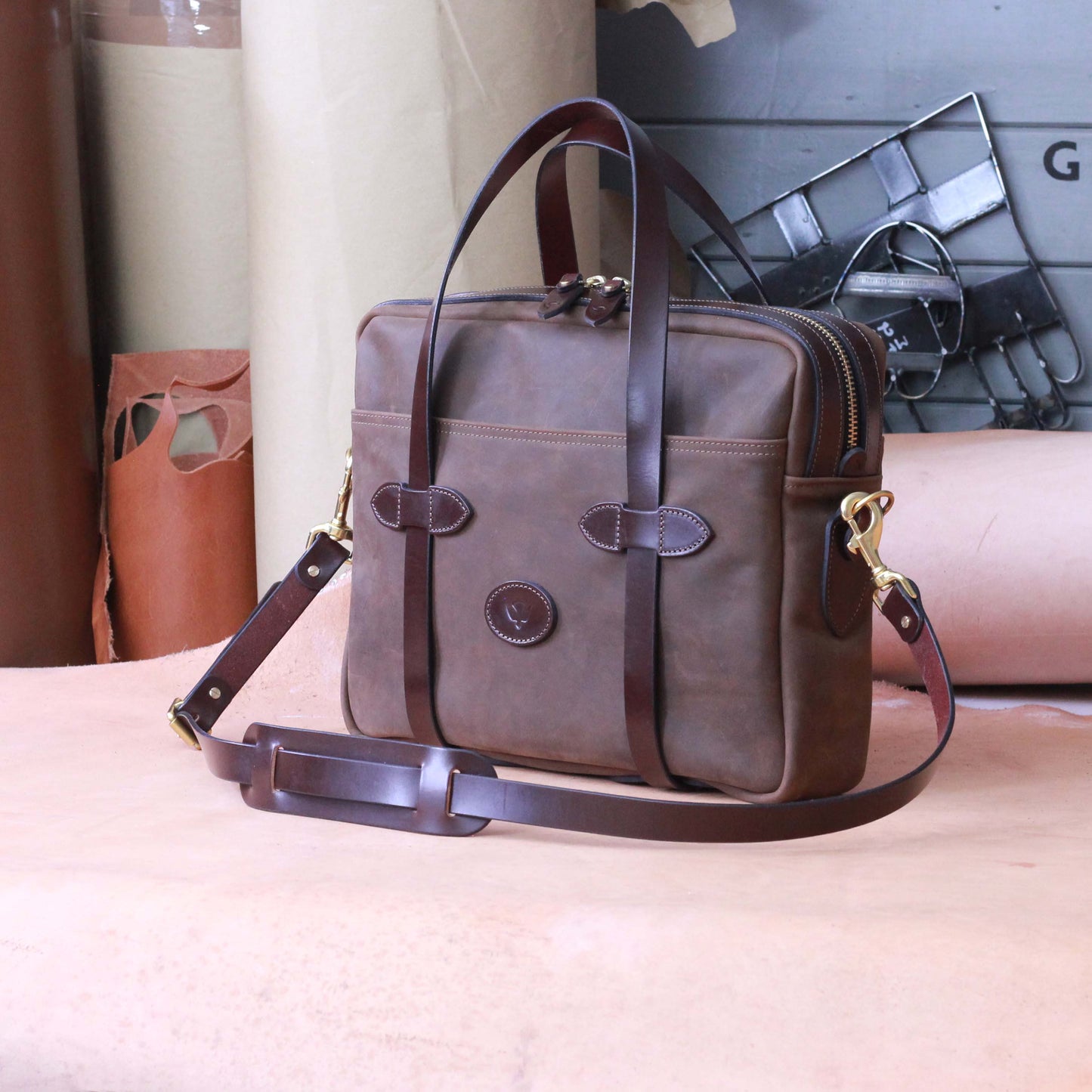 Heritage Leather Briefcase: Pittards Moorland Edition